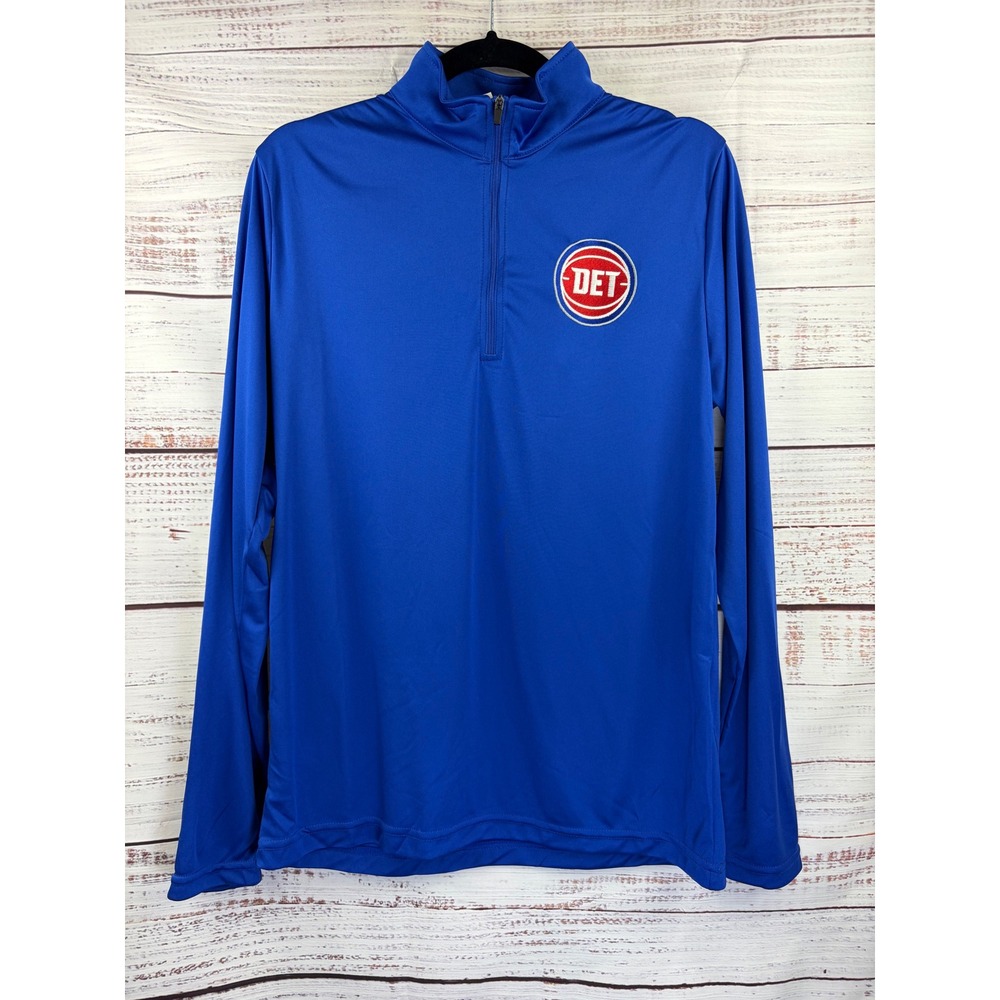 Team 365 Detroit Pistons Mens Small Royal Blue Quarter Zip Pullover NWOT